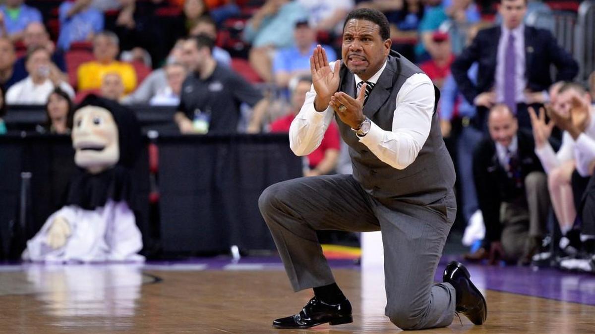 Providence coach Ed Cooley reacts in the second half against the USC Trojans during the Friars’ first round win over the Trojans on Thursday in Raleigh. Cooley and UNC coach Roy Williams, who face off tonight in the second round, both suffer from vertigo.