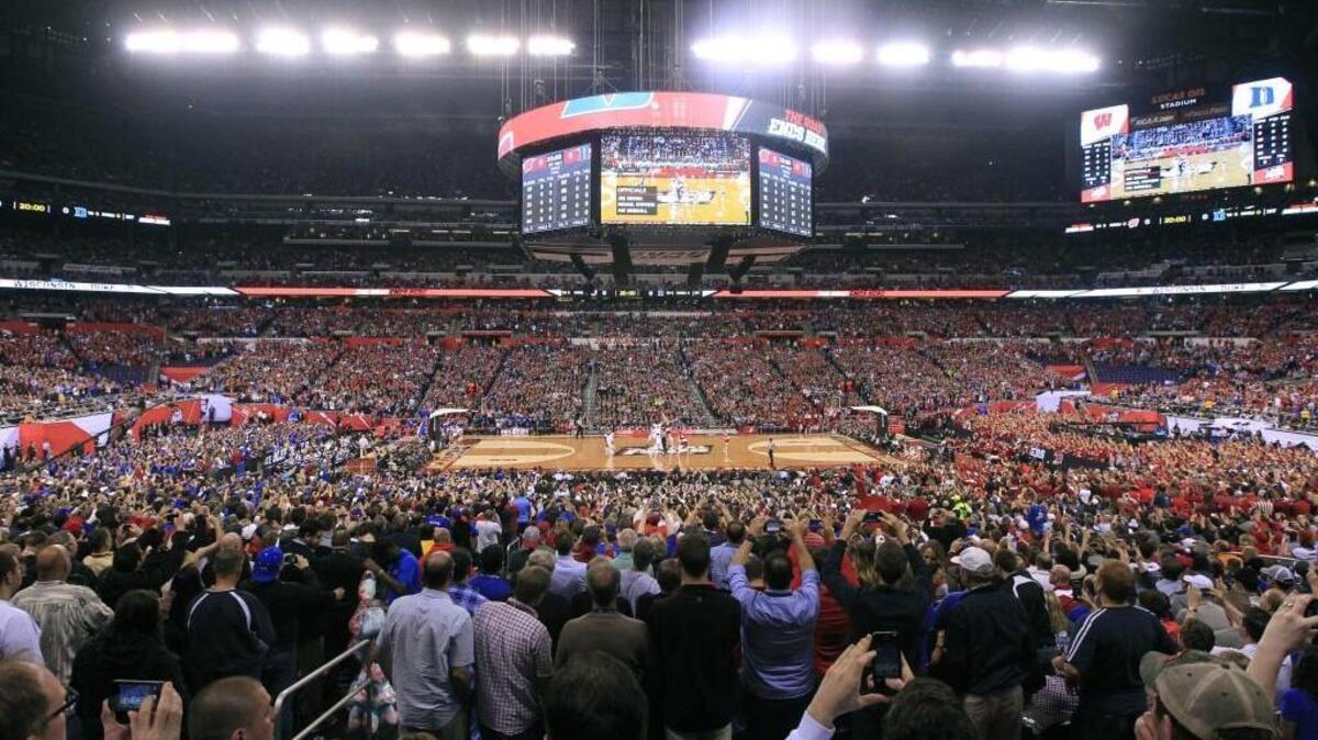 Duke and Wisconsin tip off at the start of the NCAA tournament championship game on April 6, 2015.