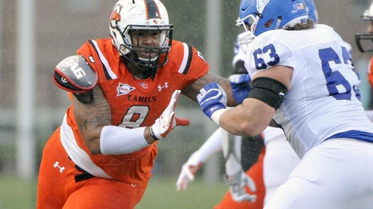 Garner graduate Greg Milhouse realized his NFL dream shortly after the 2016 NFL Draft concluded on Saturday. The Campbell University defensive tackle went undrafted but signed a free agent contract with the New York Giants shortly after the draft concluded. He is the first player from the Camel's eight-year-old program to sign with an NFL team. He had 49 tackles, 12.5 tackles for loss and five sacks this past season, earning all-Pioneer Football League honors.