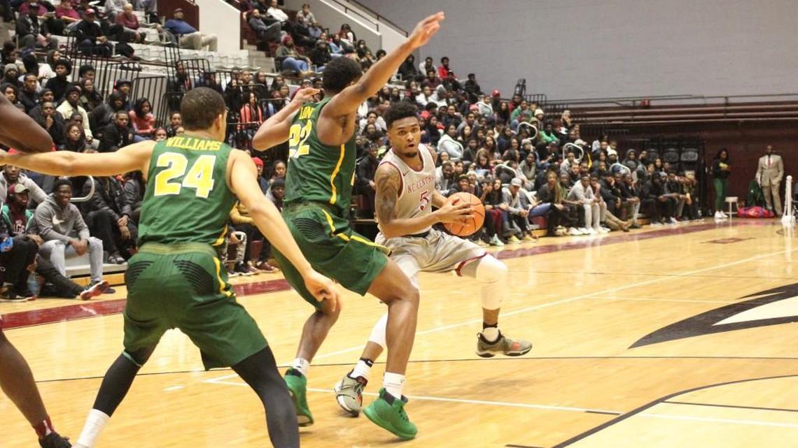 N.C. Central freshman guard Reggie Gardner, Jr. steps back for a shot versus Norfolk State during the Eagles win over the Spartans on Jan. 7. Gardner has started all 16 games for N.C. Central this season.