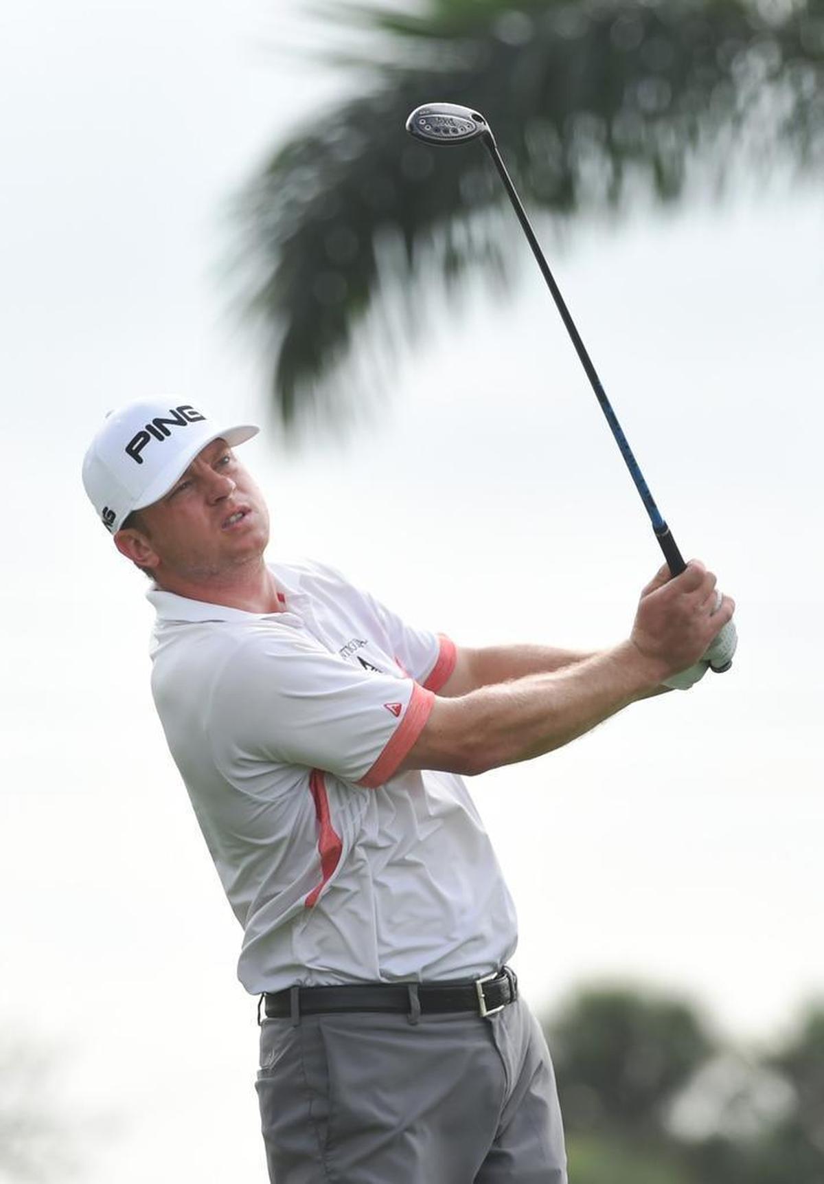 Nate Lashley hits his drive on the 12th hole during the second round of the Shell Championship at the Melreese Country Club at International Links-Miami on December 2, 2016 in Miami, Florida.