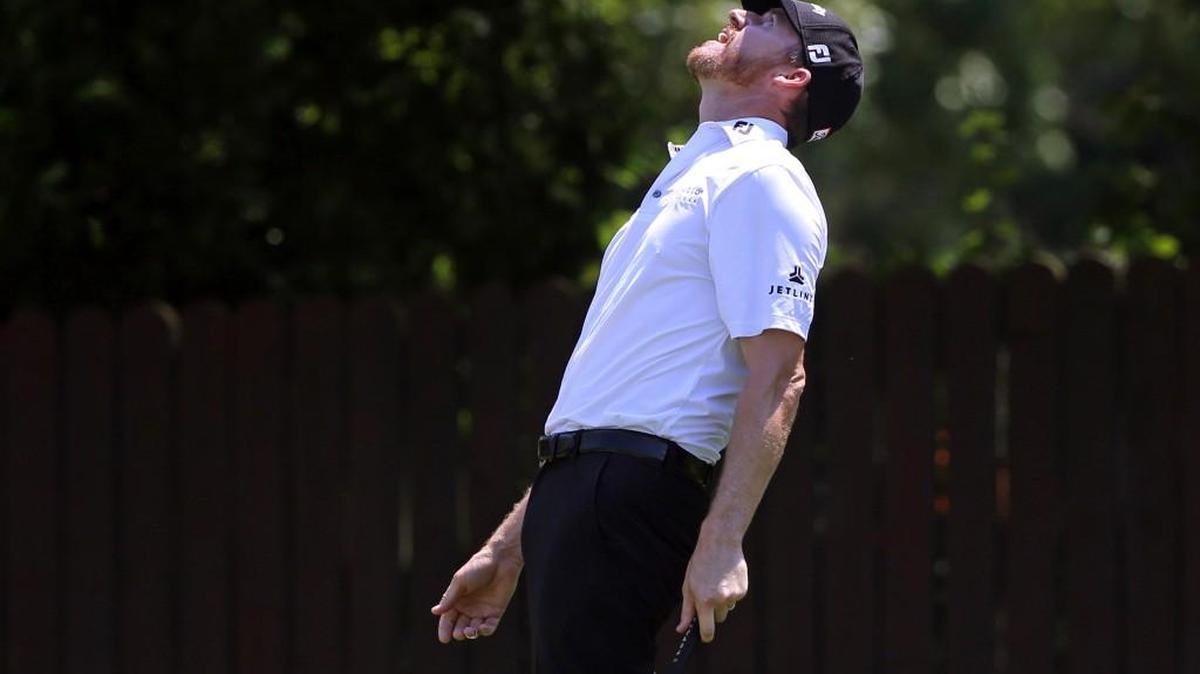 Jimmy Walker reacts to his putt on the seventh hole during Thursday’s first round of the PGA Championship at Baltusrol Golf Club in Springfield, N.J.