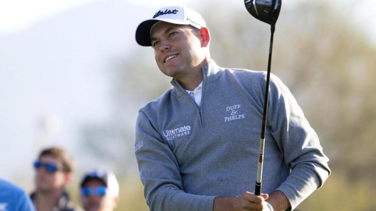 Bill Haas watches his ball from the third tee box during the second round of the Waste Management Phoenix Open golf tournament, Friday, Feb. 2, 2018 in Scottsdale, Ariz. (Patrick Breen/The Arizona Republic via AP)