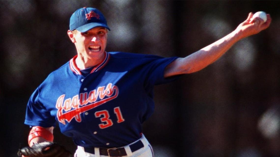 Josh Hamilton hurls a pitch to the plate during a recent game against Sanderson. Hamilton is probaly the best high school player in the country and scouts are taking notice.