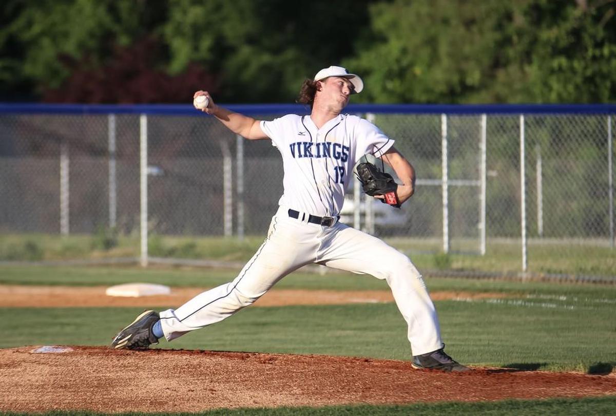 South Granville's Justin Bullock (12) pitches during Ayden-Grifton's 2A playoff baseball game at South Granville on Tuesday, May 16, 2017. South Granville won the game 13-2.