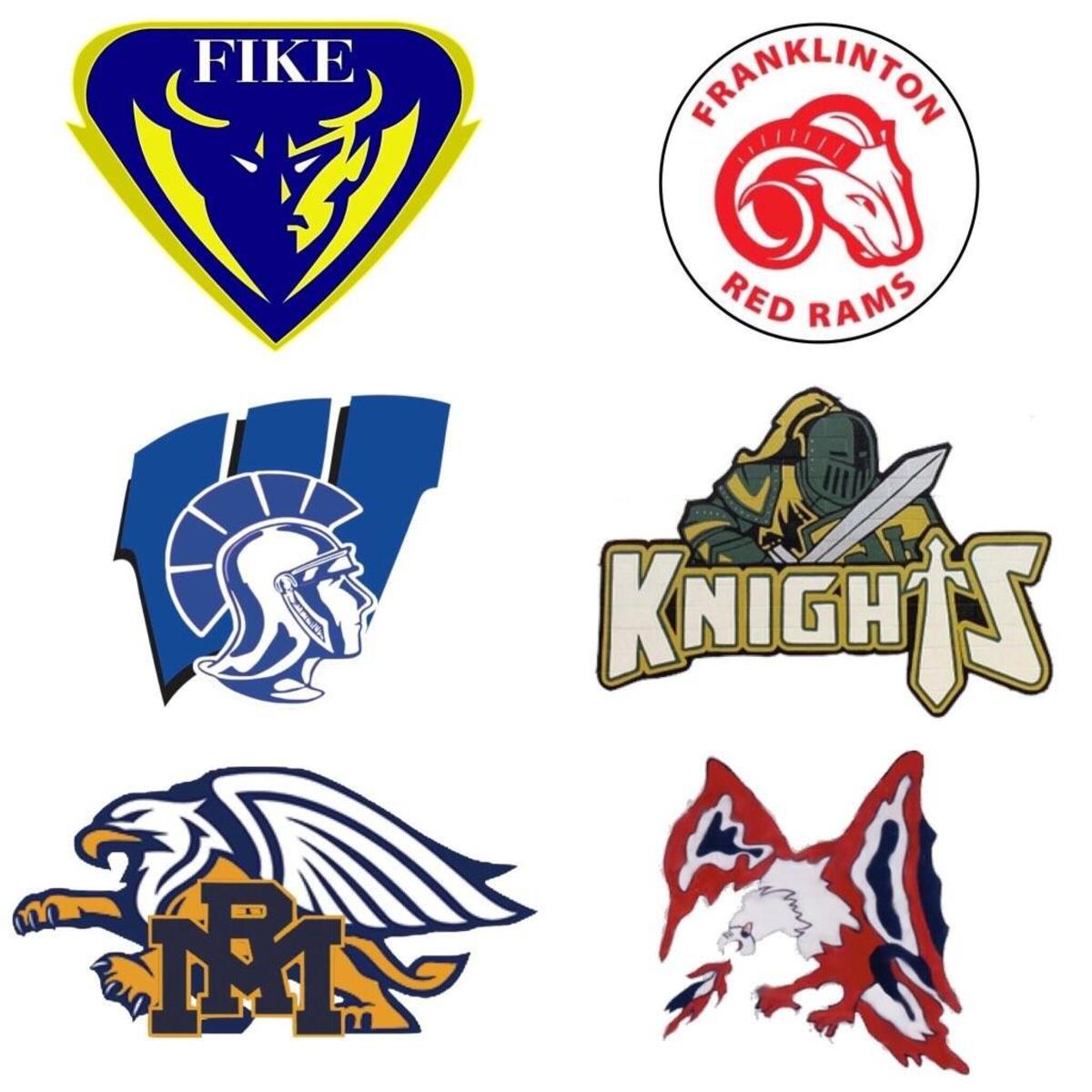 Big East 3A Conference: Fike Golden Demons, Franklinton Red Rams, Hunt Warriors, Northern Nash Knights, Rocky Mount Gryphons, Southern Nash Firebirds.