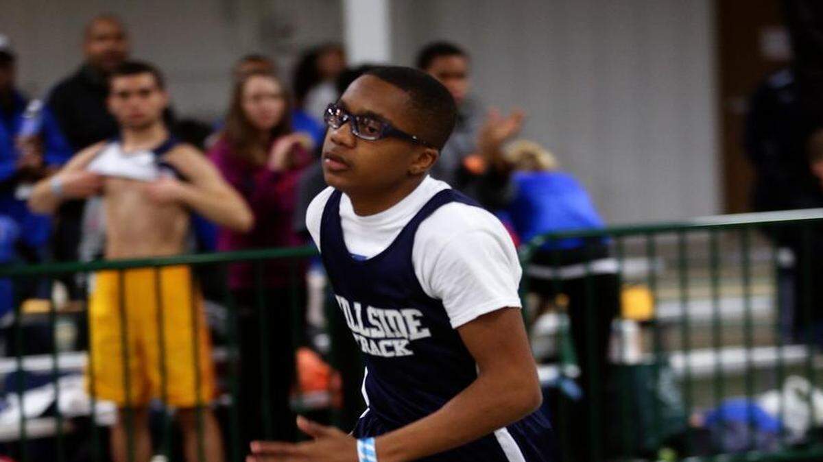 
Hillside High’s Desmond Jackson sets a personal best in the 300 meter dash in February. 
