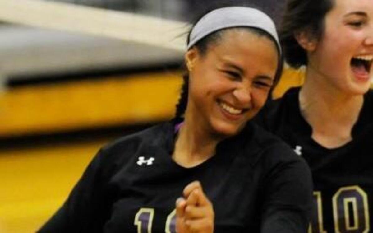 Broughton’s Kalee Vanderhorst (18) celebrates a point with her teammates during the playoffs earlier this season. The junior OH was named the Cap-8 player of the year.