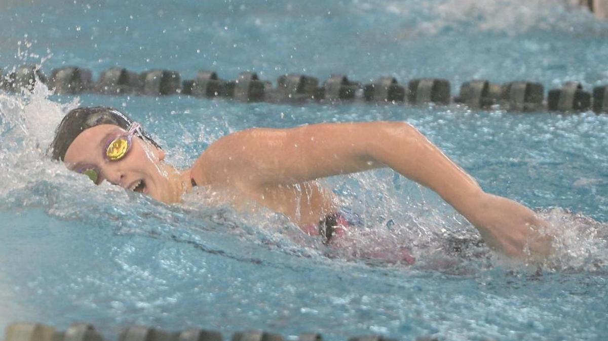 Kenna Haney of Sanderson swims in the Women 200 Yard Freestyle race during the NCHSAA 4A Swimming Championships that took place at the Triangle Aquatic Center in Cary, N.C. on Friday, February 10, 2017.
