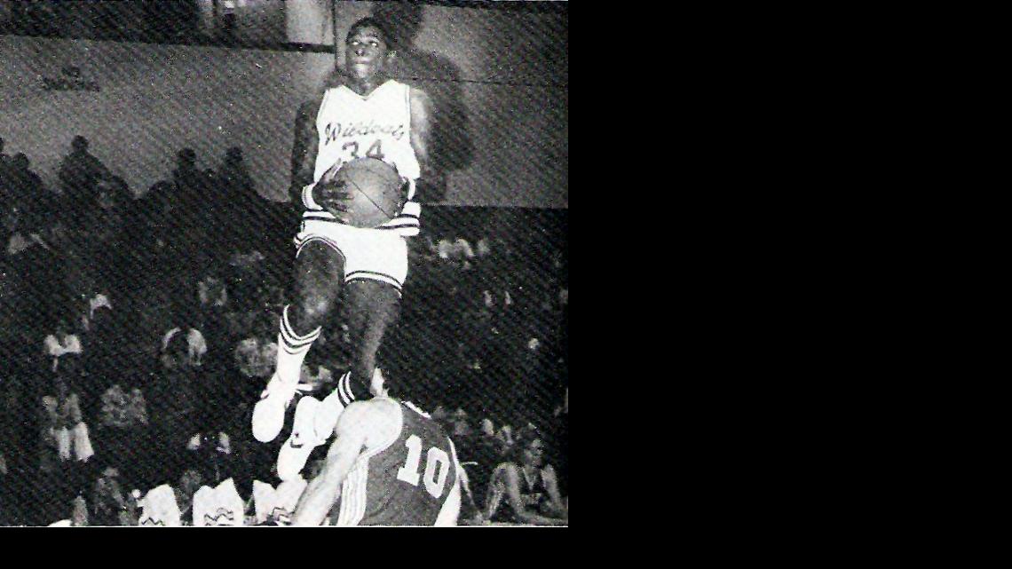 
Former Chico State player Wayne Burden drives for the basket in this undated photograph.
