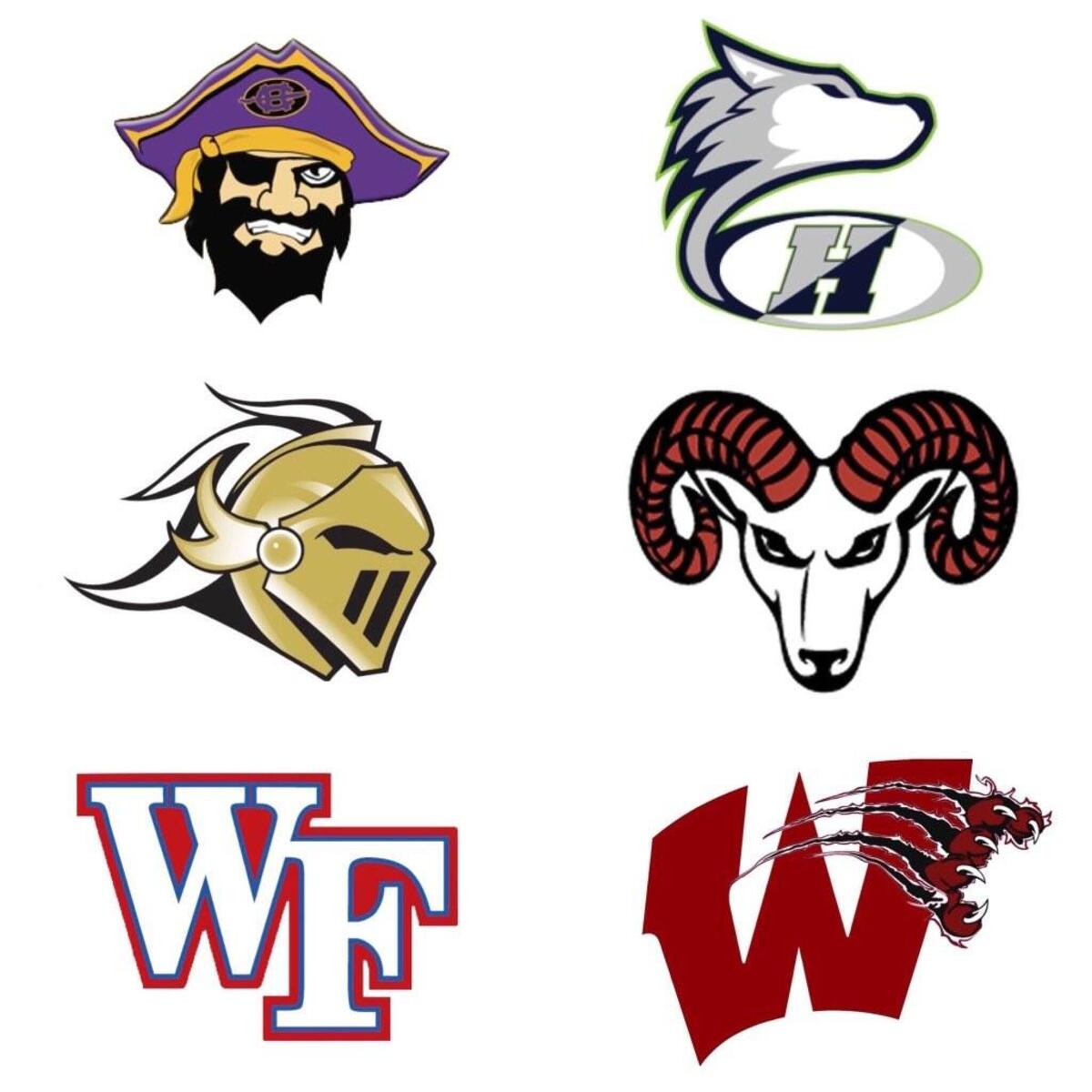 Northern Athletic Conference: Corinth Holders Pirates, Heritage Huskies, Knightdale Knights, Rolesville Rams, Wake Forest Cougars and Wakefield Wolverines.