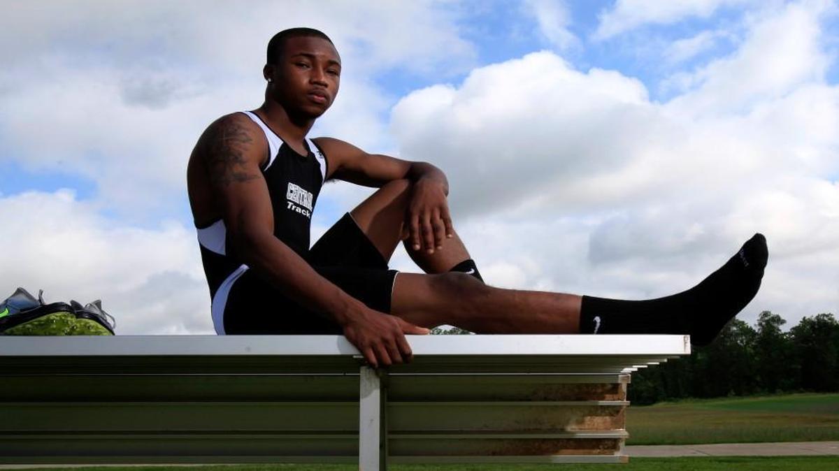 Tevin Hester senior at Granville Central High School. He is a sprinter specializing in 100-meter and 200-meter dash. He will go to Clemson University. N&O 2012 High School Athlete of the Year.