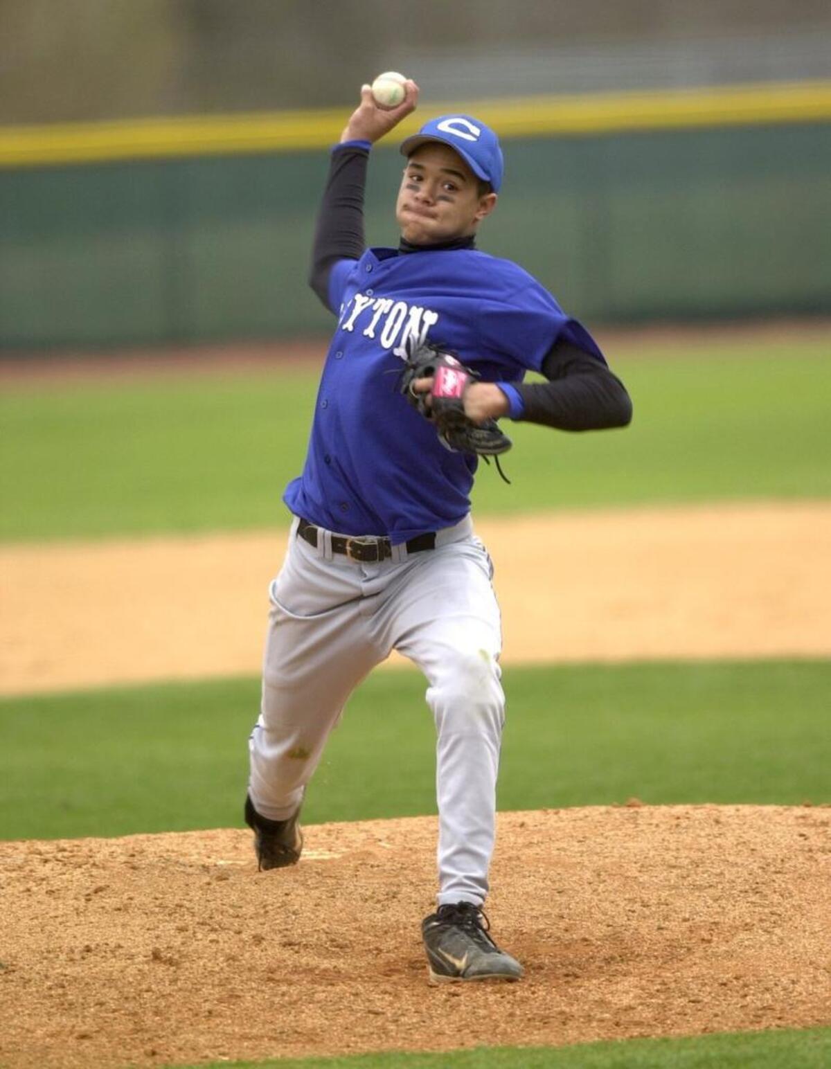 Clayton starting pitcher Chris Archer pitches against South Johnston High at South Johnston in March 2005.