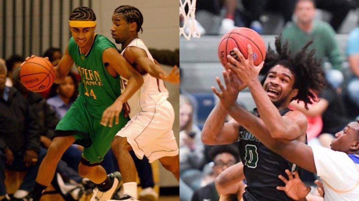 Left: JamesOnCurry, a former Eastern Alamance High School star, had 3,307 points as a four-year starter for the Eagles, setting an N.C. High School Athletic Association record. Right: Coby White of Greenfield School in Wilson has 3,362 as of Friday afternoon, a N.C. Independent Schools Athletic Association record.