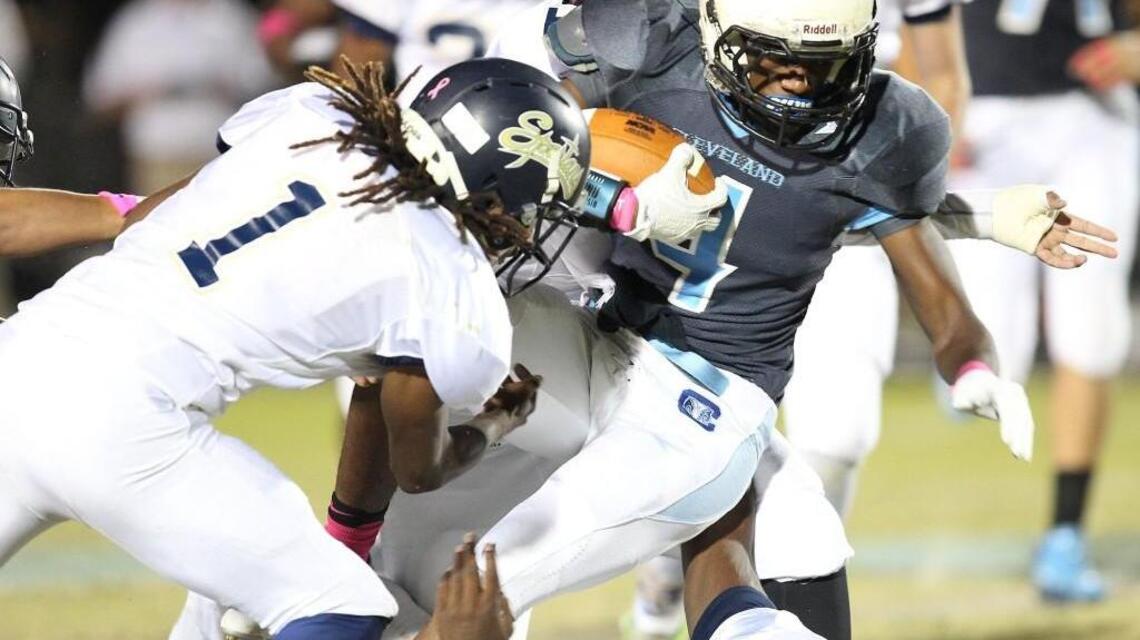 Cleveland football rolls by Smithfield-Selma