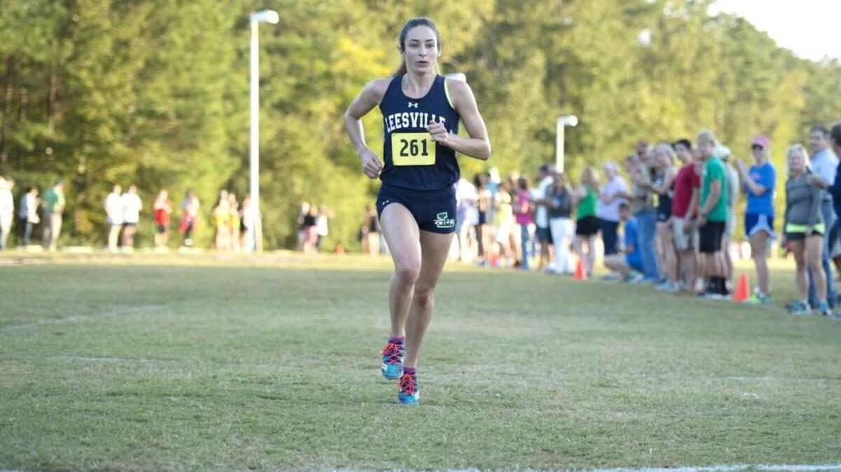 Leesville Road's Nevada Mareno wins the Cap-8 cross country championship that took place at WakeMed Soccer Park on October 18, 2016 in Cary, North Carolina.