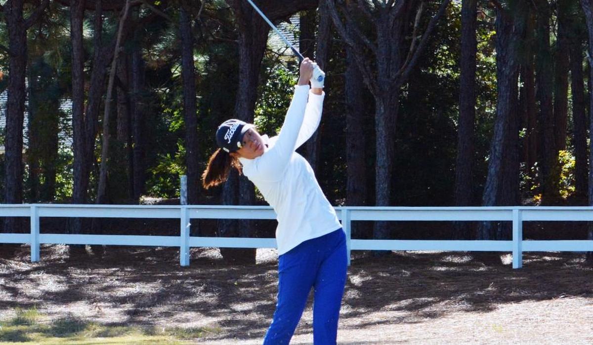 Gina Kim from Chapel Hill at the 3A Women's Golf State Championship at the Longleaf Golf and Country Club on Tuesday, October 25, 2016.