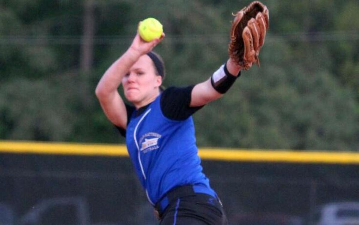 Jordan-Matthews pitcher Holly Clark pitches against Chatham Central on April 21.