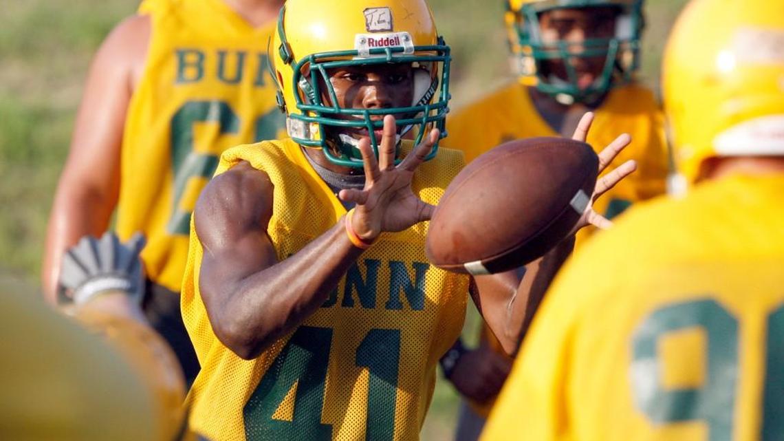 Bunn's Tarik Cohen practices Tuesday, July 31, 2012, at Bunn High School.