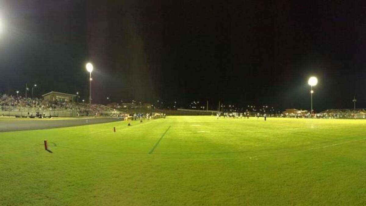 The Friday night lights came on for the first time at the South Garner High School campus last week.