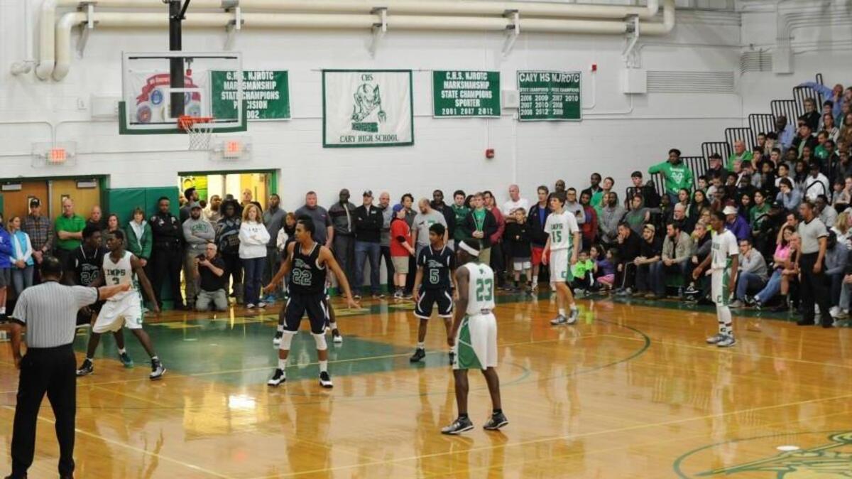 Leesville and Cary played to an overflow crowd during the third round NCHSAA 4A playoff game, which was played in Cary on Saturday, February 27, 2016. Cary won 54-50.