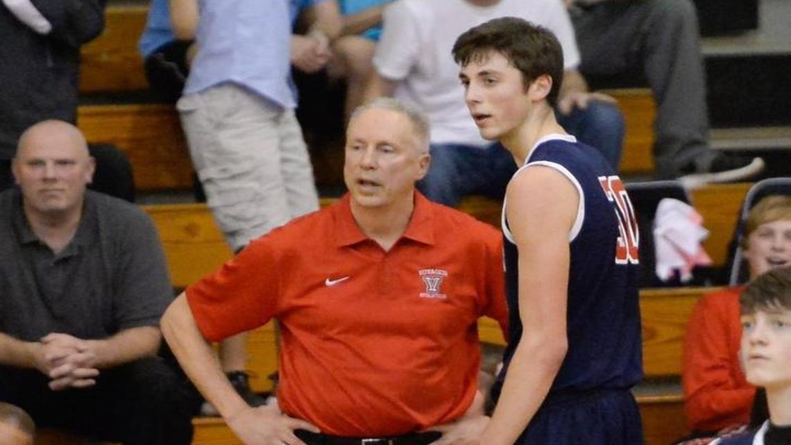 Voyager’s head coach Mike Huff, left, acknowledges that knowing Saturday’s championship final will be his last with his son, Jay Huff, right, will add some emotion to the game.