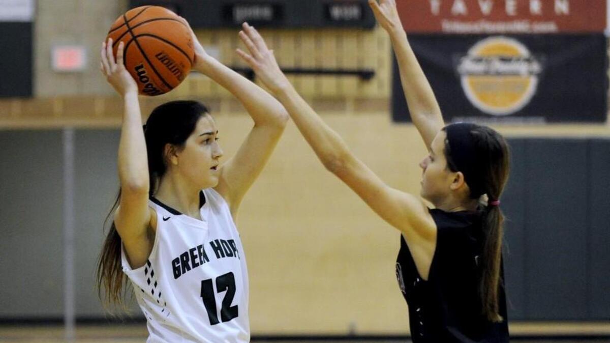 Allie Winiecki, seen here Thursday, February 25, 2016 in a second-round girls basketball playoff game against Wakefield. Green Hope won 61-46.