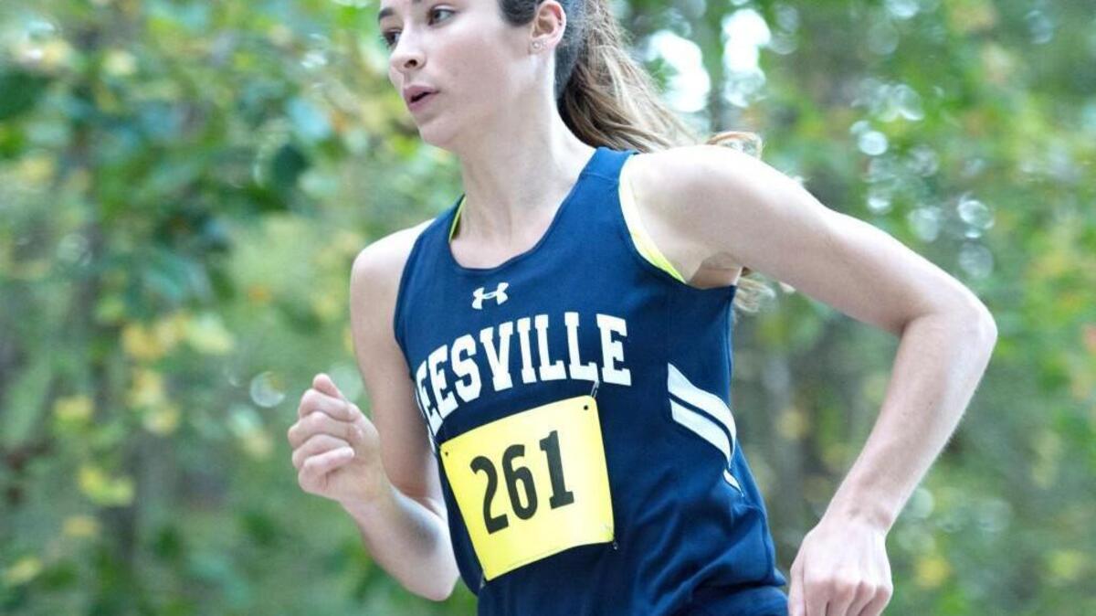 Leesville Road's Nevada Mareno takes a comforable lead during Cap-8 Cross Country Track and Field meet that took place at Wake Med Soccer Park on October 18, 2016 in Cary, North Carolina.