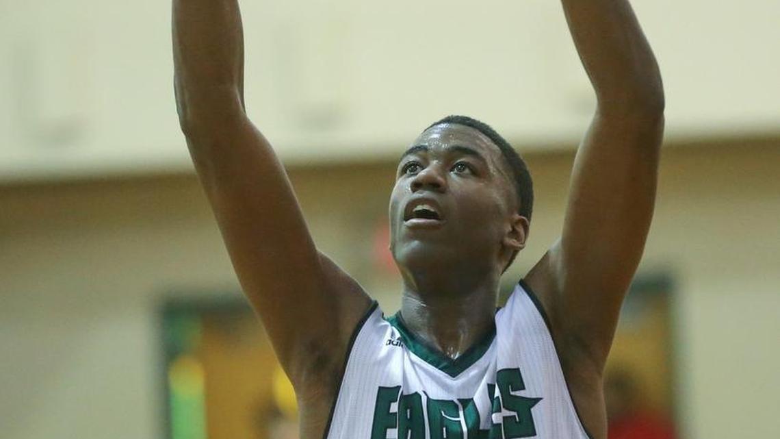 Enloe's Moses Wright takes a free throw against the Sanderson Spartans boys basketball team on Feb. 3, 2017.