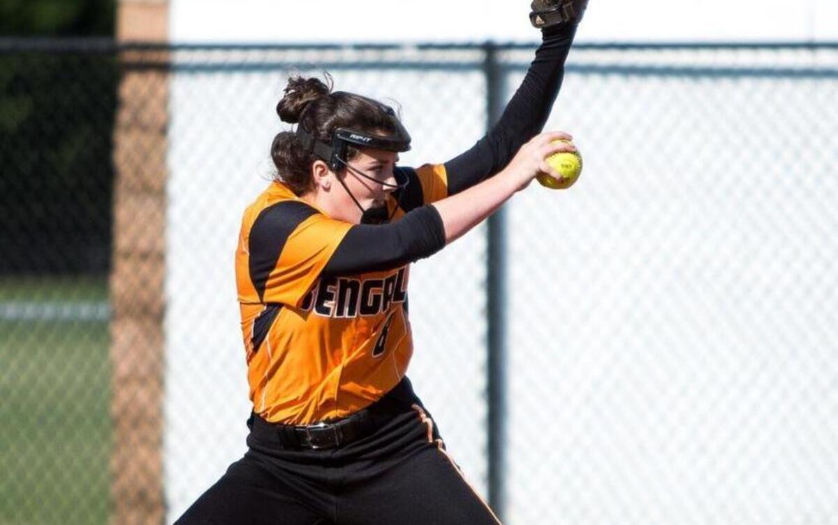 Fuquay-Varina's Cassidy Keith winds up to pitch during a high school softball game against Panther Creek in Fuquay-Varina, N.C. on Wednesday, May 4, 2016.