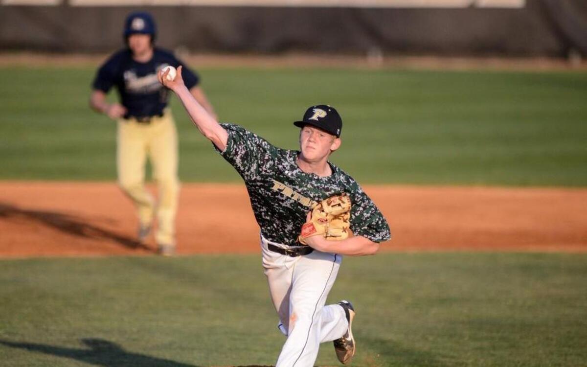 Pinecrest's Jacob Zimmerman (13) pitches during Lee County's baseball game at Pinecrest on Wednesday March 29, 2017 in Southern Pines, NC. Pinecrest won by a score of 13-6.