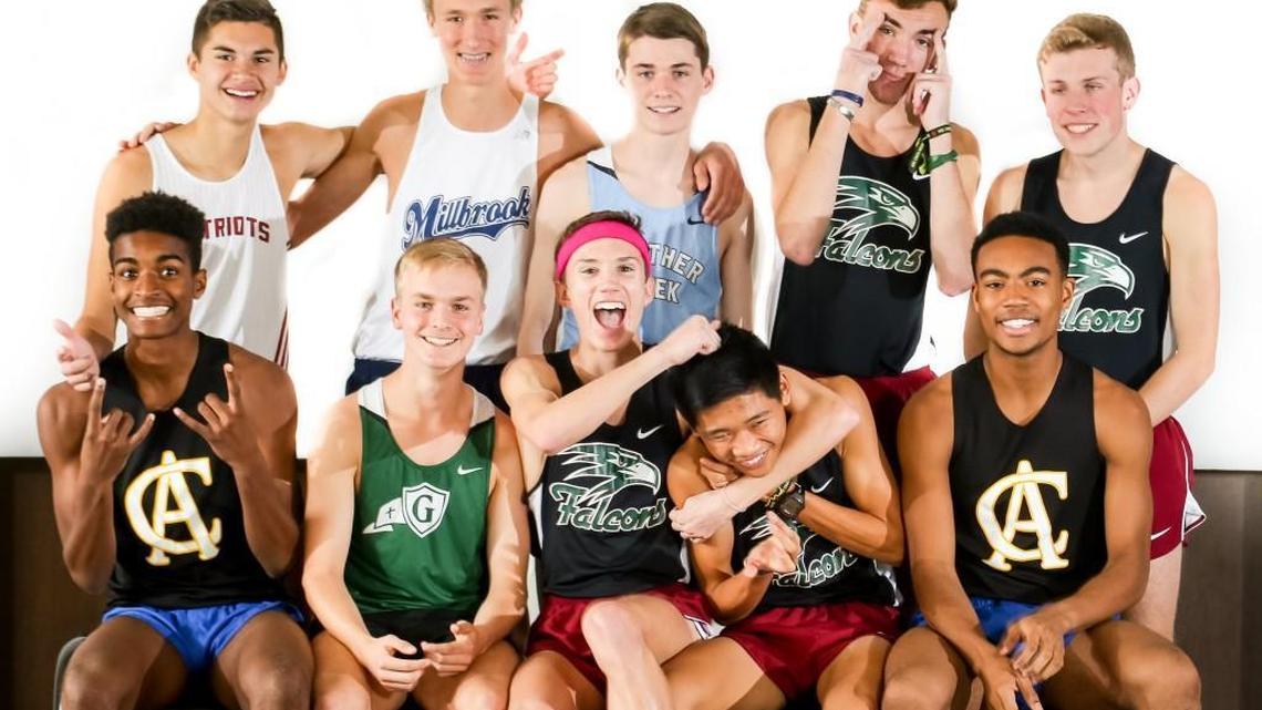 Members of the N&O All-Metro Boys Cross Country Team, pose for a portait on Saturday, December 09, 2017.
