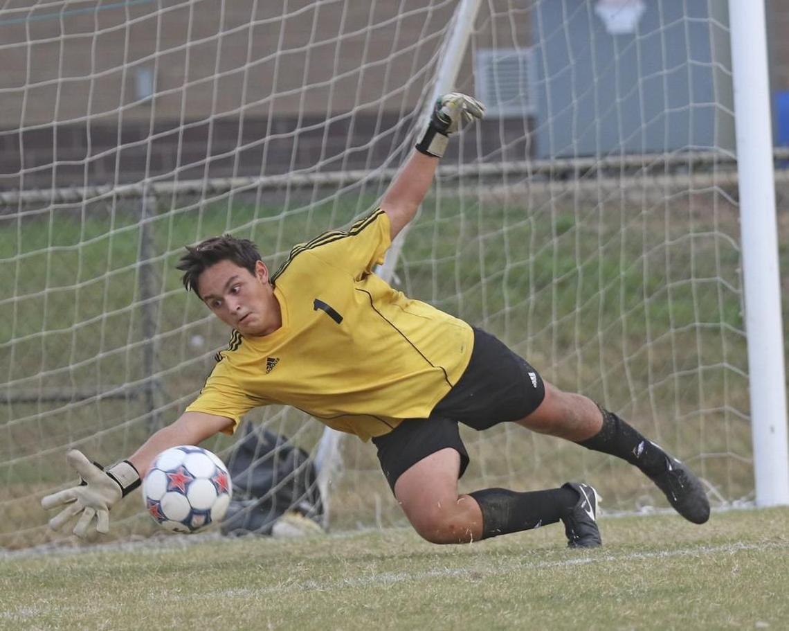 Cleveland keeper Austin Myrick makes one of his many saves in the second half.