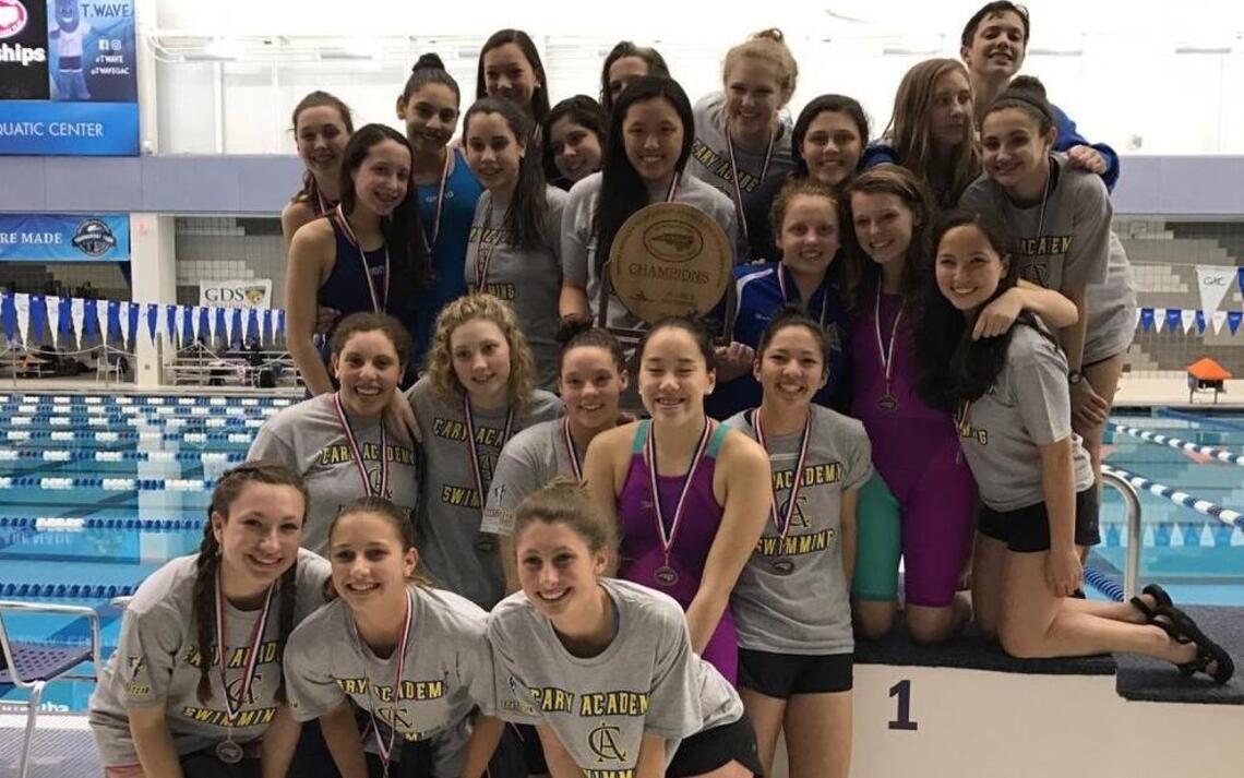 Cary Academy girls win NCISAA 3A swimming championship