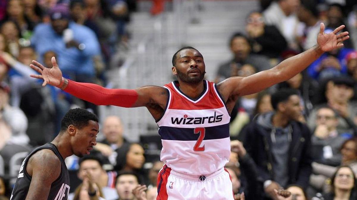 Wizards guard John Wall reacts during his team’s 118-95 win over the Nets on Dec. 30.