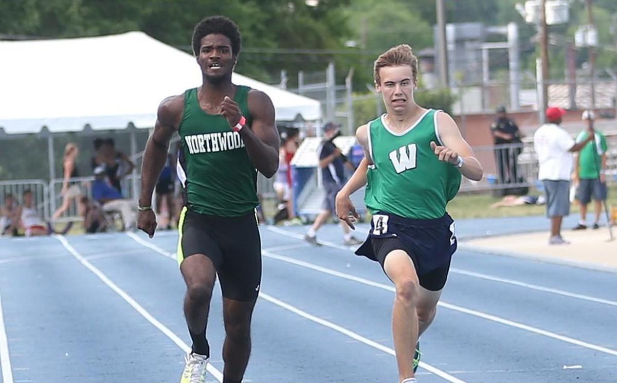 Northwood's Cameron Council (left) and Weddington's Doug Dracon head for the finish line in the 3A Boys 200 Meter Dash. Council edges out Dracon to get his second championship of the day to go along with his 400 Meter championship. Coverage from 3A NCHSAA track and field championships held at N.C. A&T University in Greensboro, N.C. on Saturday, May 20, 2017.