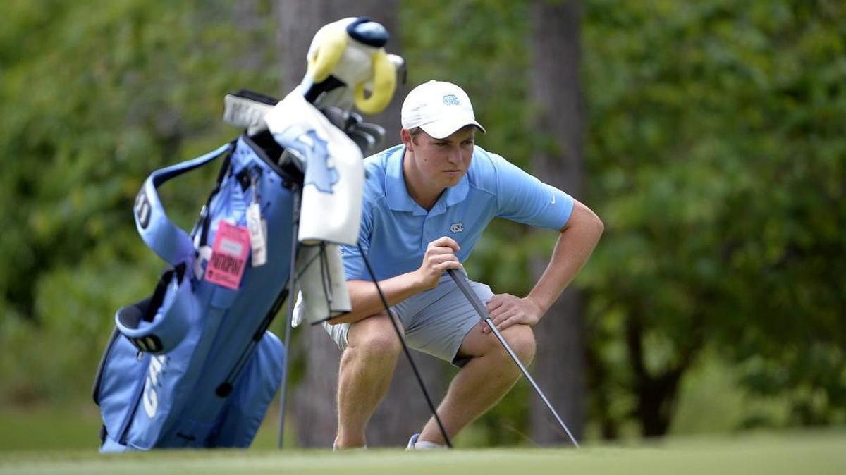 Ben Griffin studies a putt during a tournament when he was an standout player for UNC.
