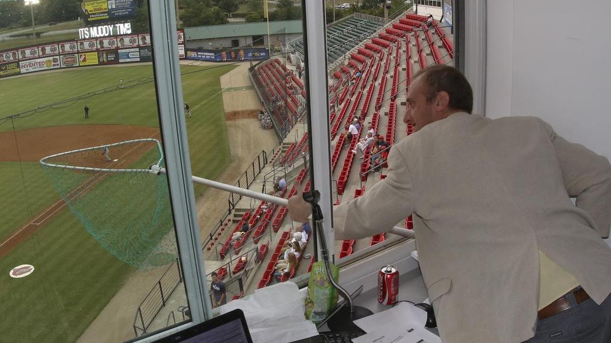
Hayes Permar, the Carolina Mudcats public address announcer, is one of the members of the Mudcats’ media team and keeps the crowd informed of promotions, players on the field, safety information and other activities going on at Five County Stadium.
