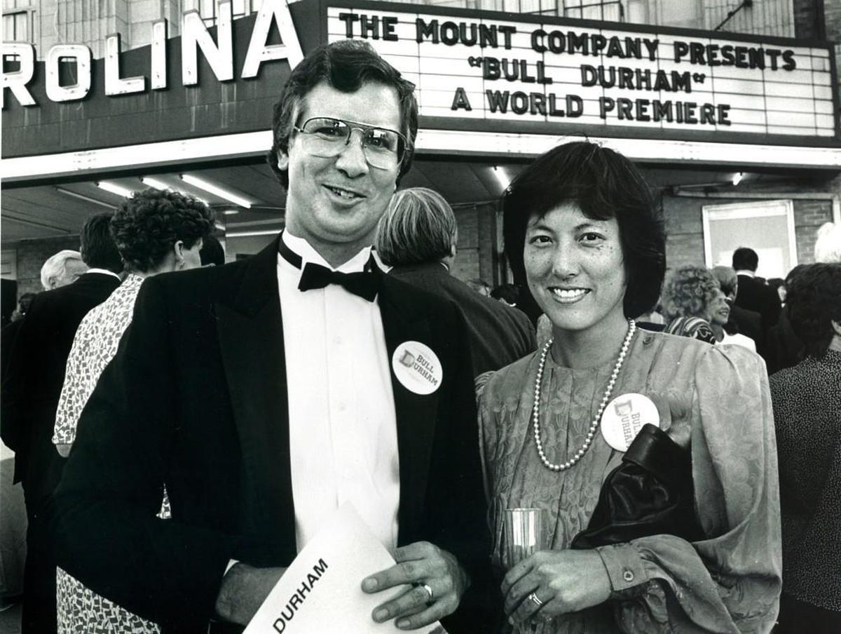 Kip and Irene Coons attend the world premiere of "Bull Durham" at the Carolina Theatre in Durham in June 1988. "You're going to love your scene!" director Ron Shelton told him.