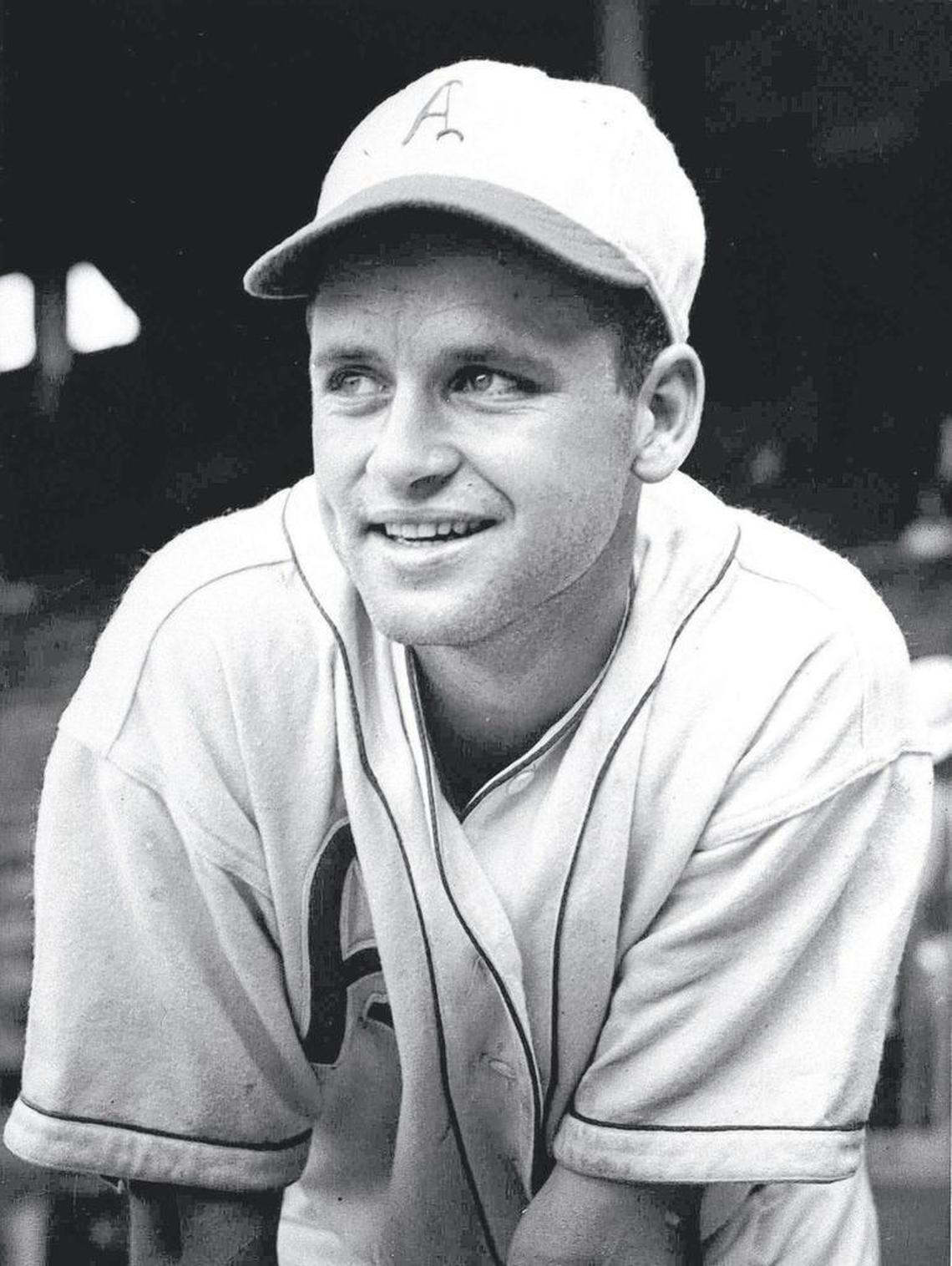 Baseball player Lawrence "Crash" Davis is shown in this Jan. 1941 photo in a Philadelphia Athletics uniform. Davis, the minor league baseball player made famous by the movie ``Bull Durham,'' died Friday, Aug. 31, 2001 after a yearlong battle with cancer in Durham, N.C. He was 82.