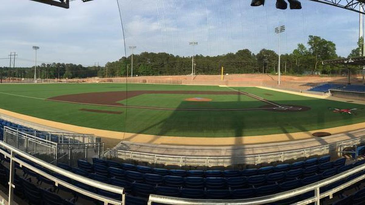 
The 1,800-seat stadium at the North Main Athletic Complex in Holly Springs is home to the new Holly Springs Salamanders. The Salamanders are the latest addition to the 15-team Coastal Plain League, which features collegiate players who use the 56-game summer schedule to hone their skills.
