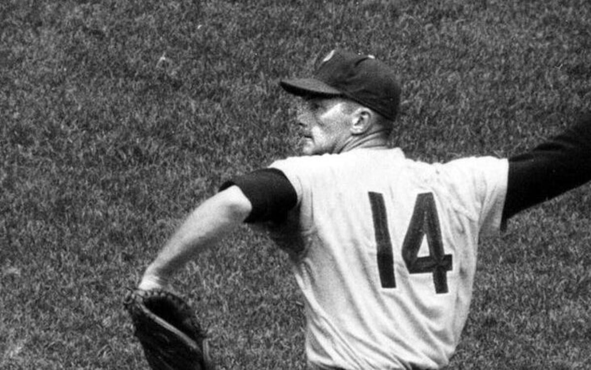 
In this June 21, 1964 file photo, Jim Bunning of the Philadelphia Phillies pitches a perfect game against the New York Mets at Shea Stadium in New York. The Phillies beat the Mets, 6-0. Bunning retired all 27 batters who faced him in the first game of a doubleheader to become the first pitcher in 42 years with a perfect game in regular season play. 
