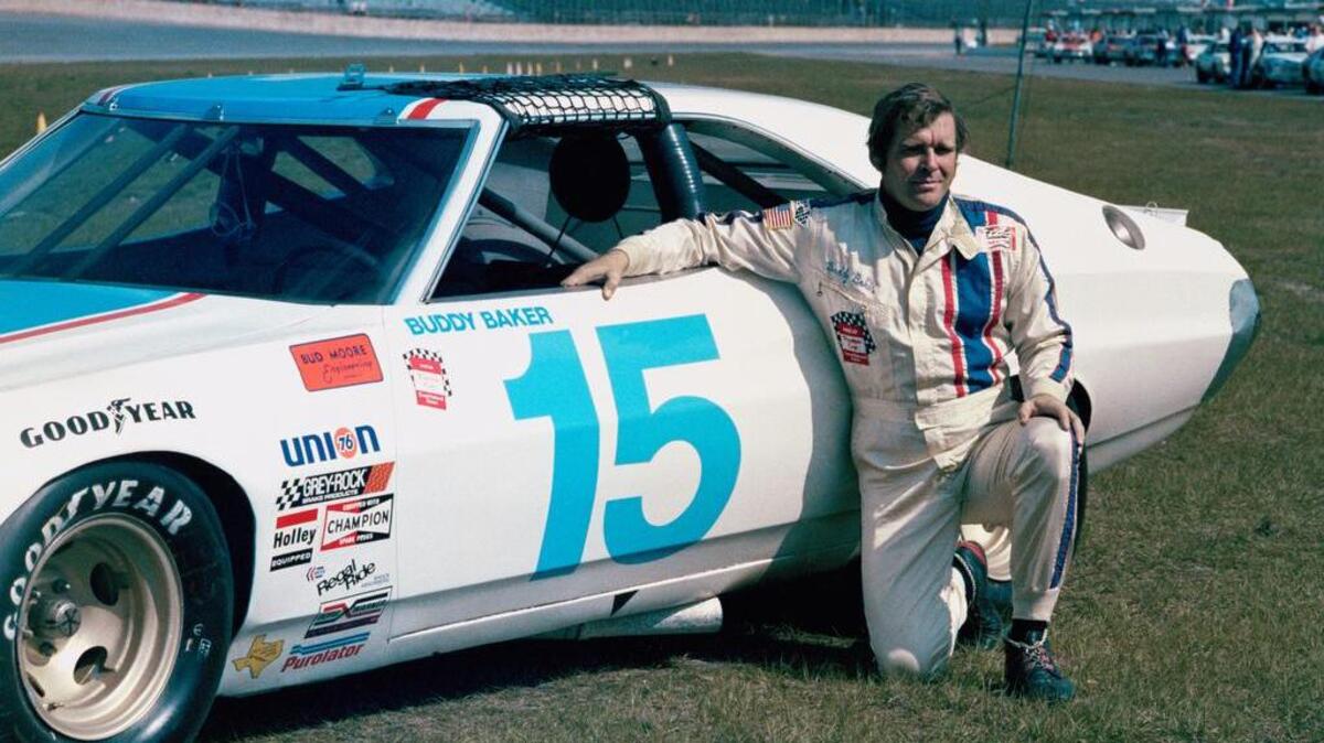 
FILE - This is a 1975, file photo showing race car driver Buddy Baker at Daytona Speedway in Daytona Beach, Fla. Buddy Baker, a former Daytona 500 winner and NASCAR Hall of Fame nominee, has died after a brief battle with lung cancer. Baker was 74. SiriusXM NASCAR Radio announced Baker passed away early Monday morning, Aug. 10, 2015. (AP Photo/File)
