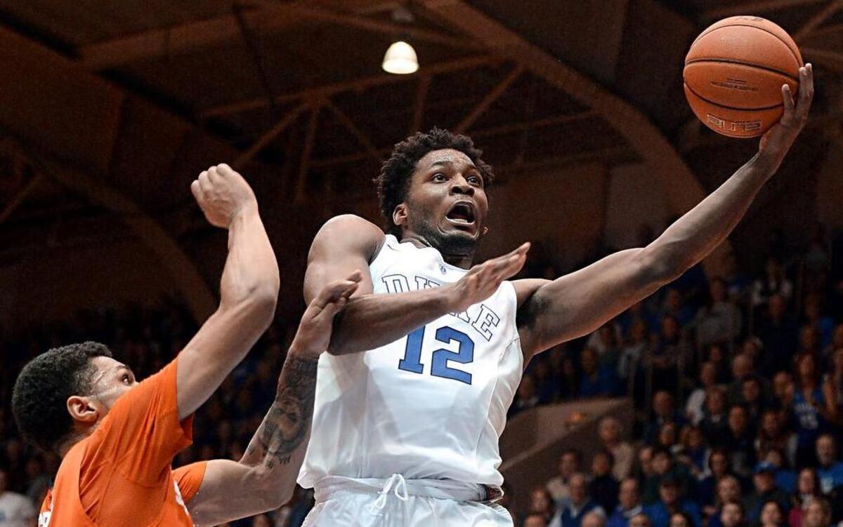 
Duke’s Justise Winslow says he can play small forward and shooting guard and a little point guard. Point guard is a reach, but he is versatile offensively and defensively.


