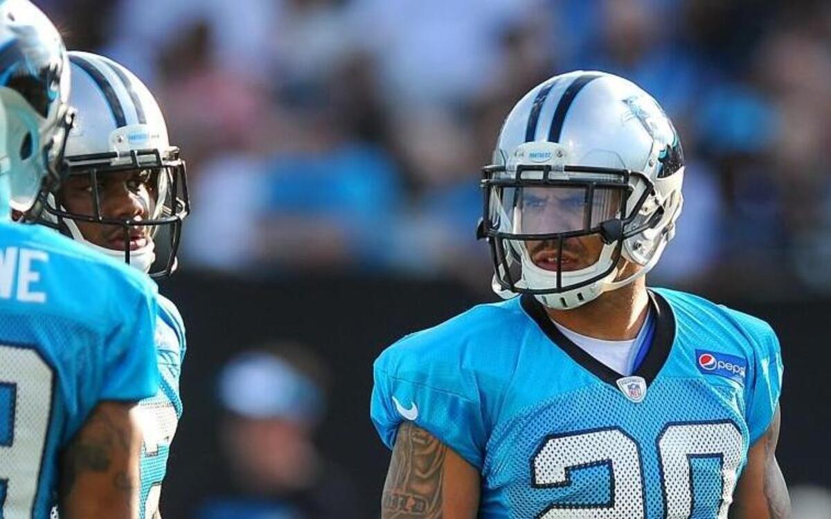 
Carolina Panthers safety Kurt Coleman (20) considered giving up football after his routine tackle left an Ohio State teammate paralyzed. But Tyson Gentry’s forgiveness helped convince him to keep playing. 
