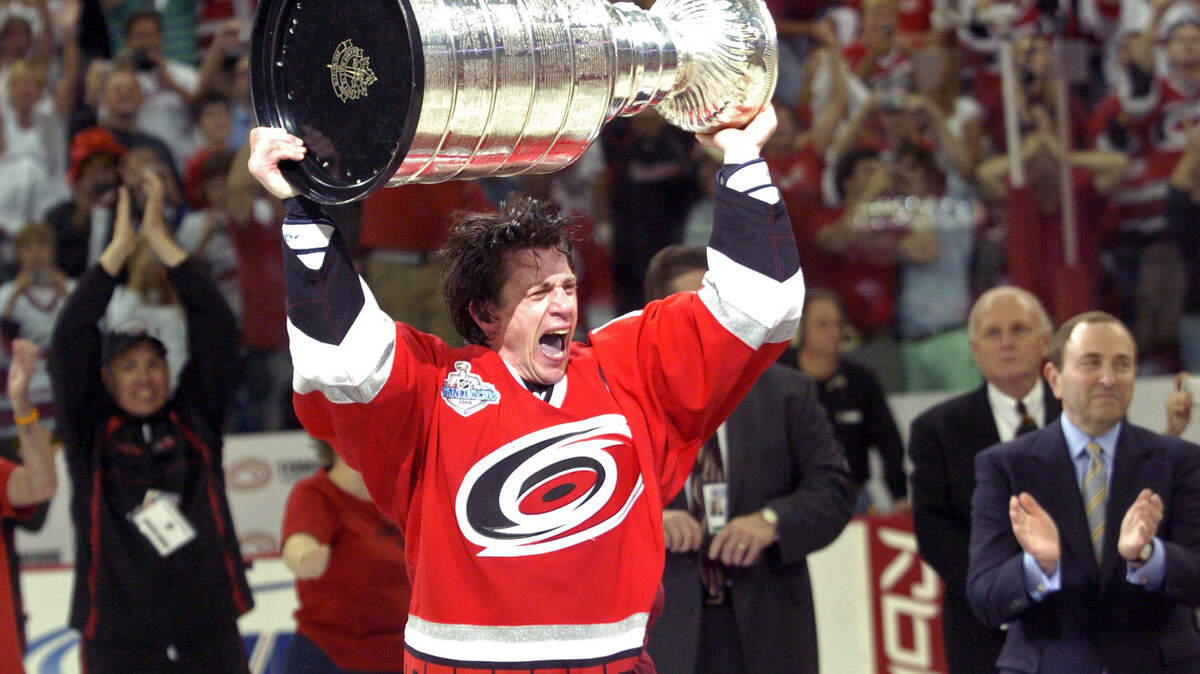 Game 7, 2006 Stanley Cup finals vs. Edmonton. After twice missing chances to clinch the Stanley Cup in games 5 and 6, the Hurricanes returned home facing enormous pressure. Moments after Cam Ward’s famous save on Fernando Pisani to preserve a one-goal lead late in the third period, Justin Williams scored into the empty Edmonton net for a 3-1 win to deliver the Cup to the Hurricanes.
