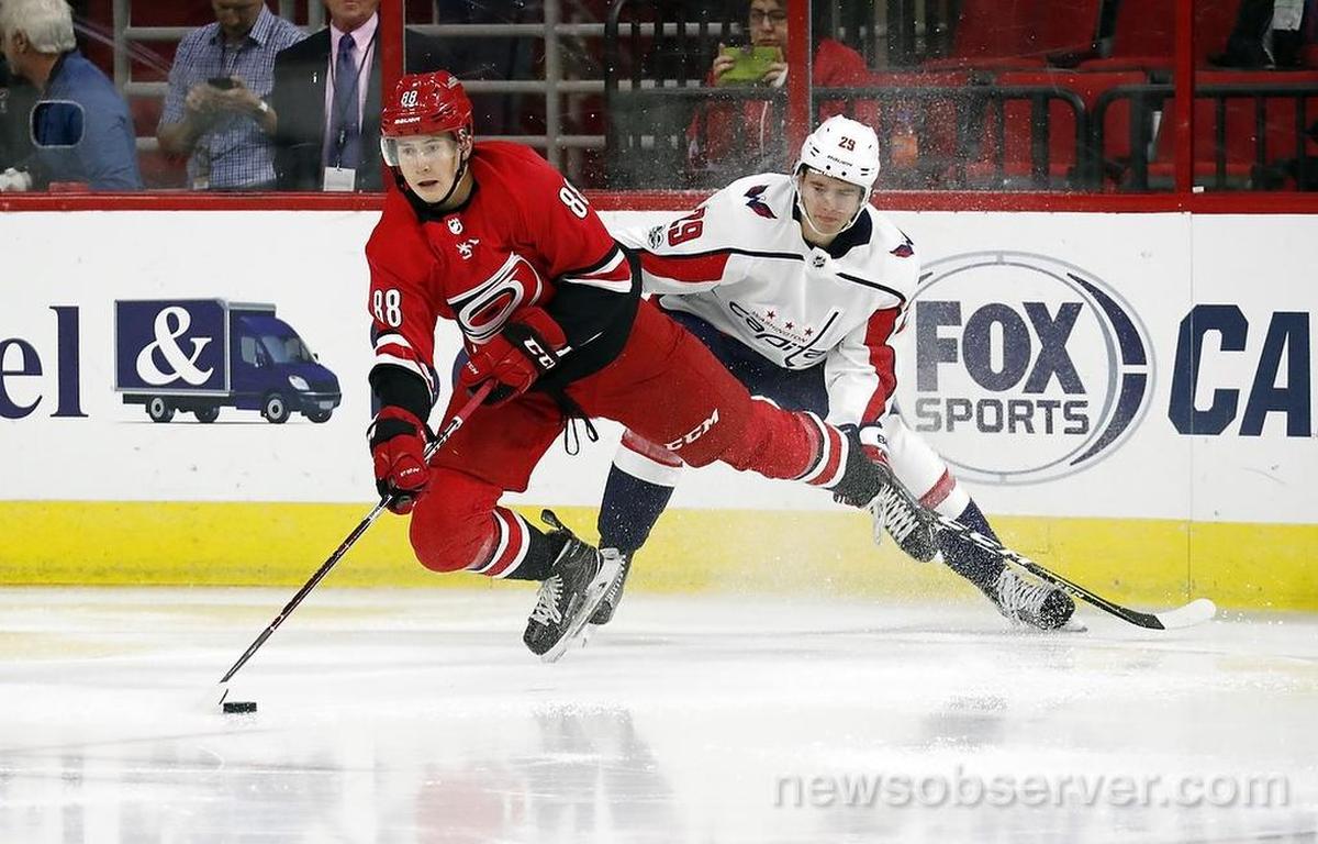 The Carolina Hurricanes, with the 12th pick in the 2017 NHL Draft, selected center Martin Necas (88) of the Czech Republic.