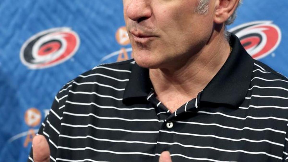 The Carolina Hurricanes general manager Ron Francis talks to the media about the NHL draft in June.