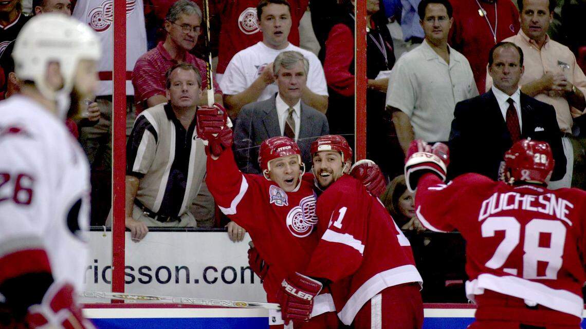 Game 3, 2002 Stanley Cup finals vs. Detroit, 6/8/02. In the first Stanley Cup finals game played at what was then called the RBC Center, it took three overtimes in front of a frenzied crowd to decide a winner. The Red Wings’ Igor Larionov scored, but the game -- and the series -- could easily have gone the other way.
