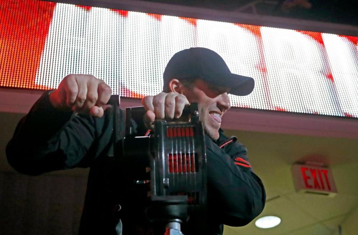 Former Dallas Cowboys quarterback Tony Romo sounds the siren before an NHL game played between the Carolina Hurricanes and the N.J. Devils at PNC Arena in Raleigh, N.C. on March 2, 2018. He is friends with Canes owner Tom Dundon.